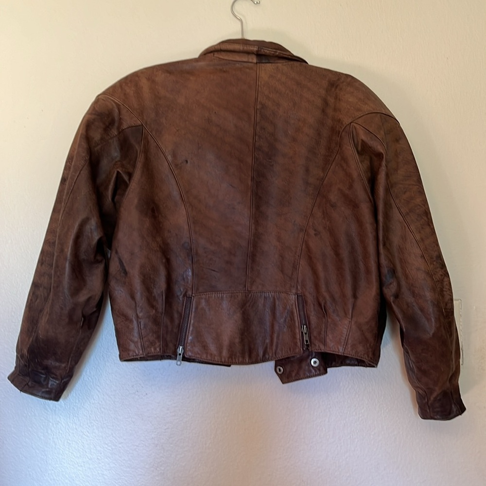 Beautiful Brown Leather Jacket, It Has Shoulder P… - image 3